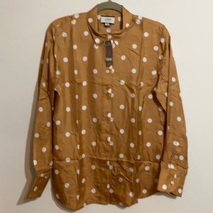 100% silk J Crew dotted blouse